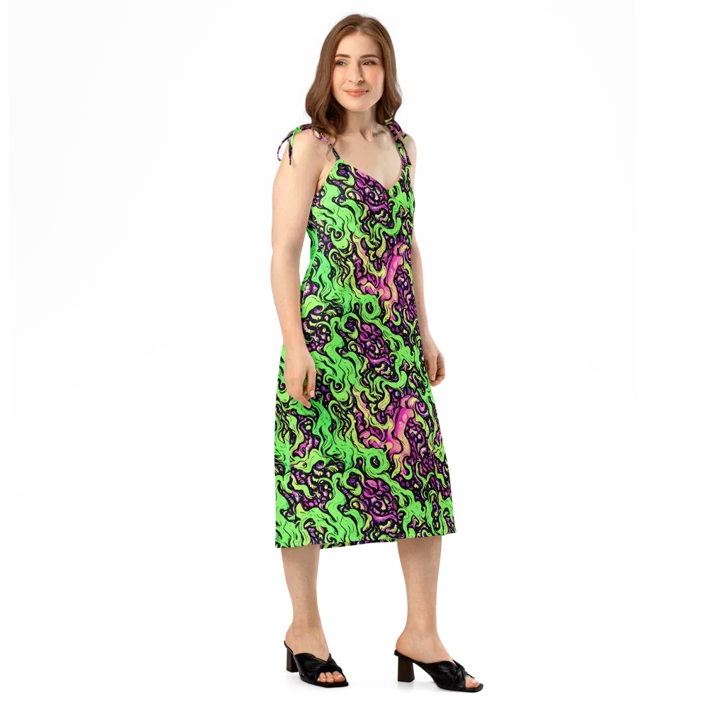 Acid Tangle on Slip Dress — Right Front