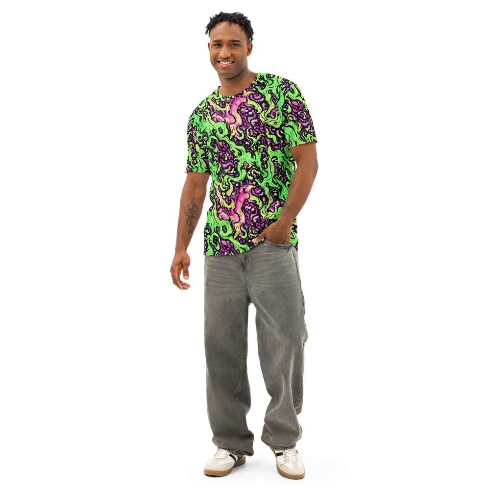 Acid Tangle on Men's Cotton Crew Neck T-Shirt — Front