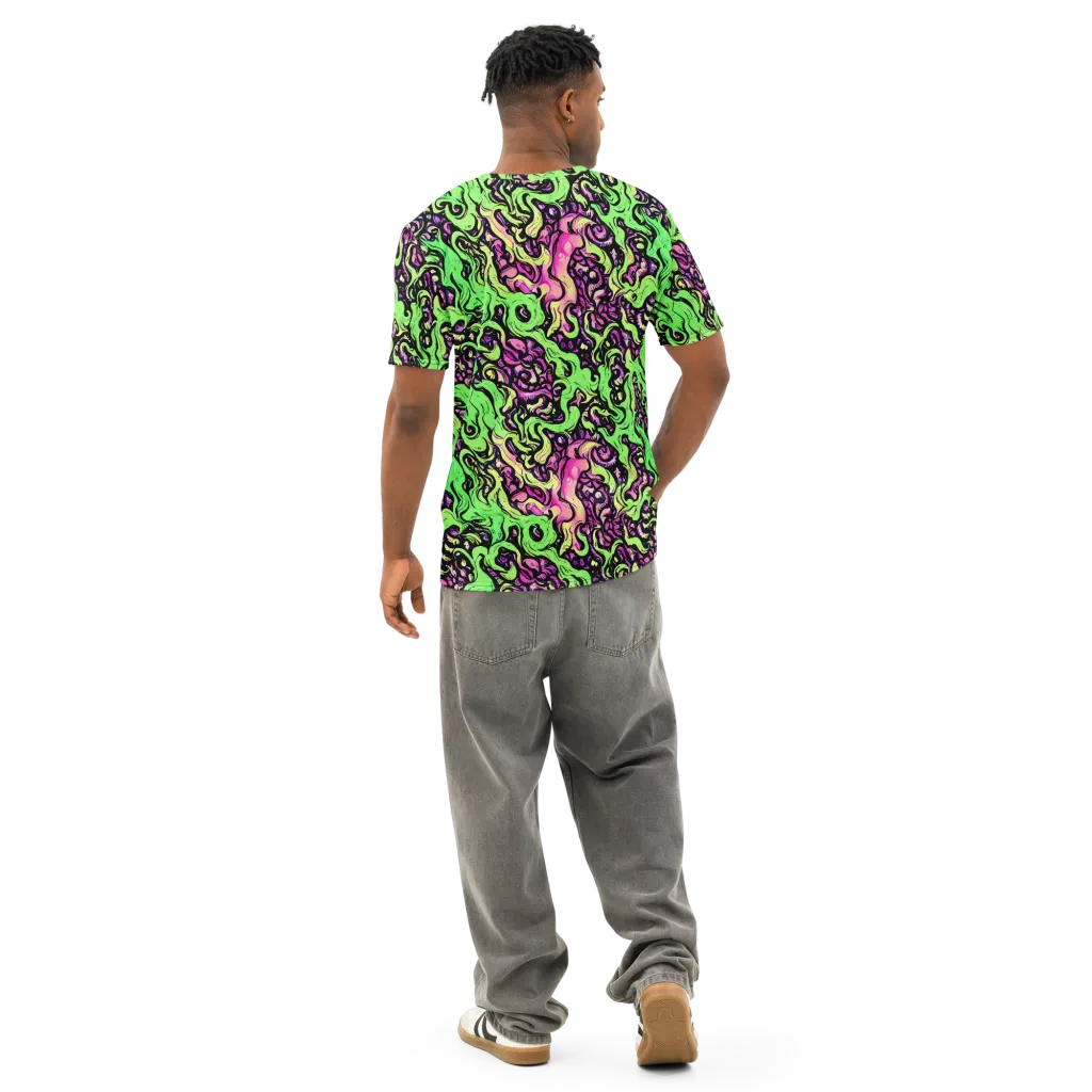 Acid Tangle on Men's Cotton Crew Neck T-Shirt — Back