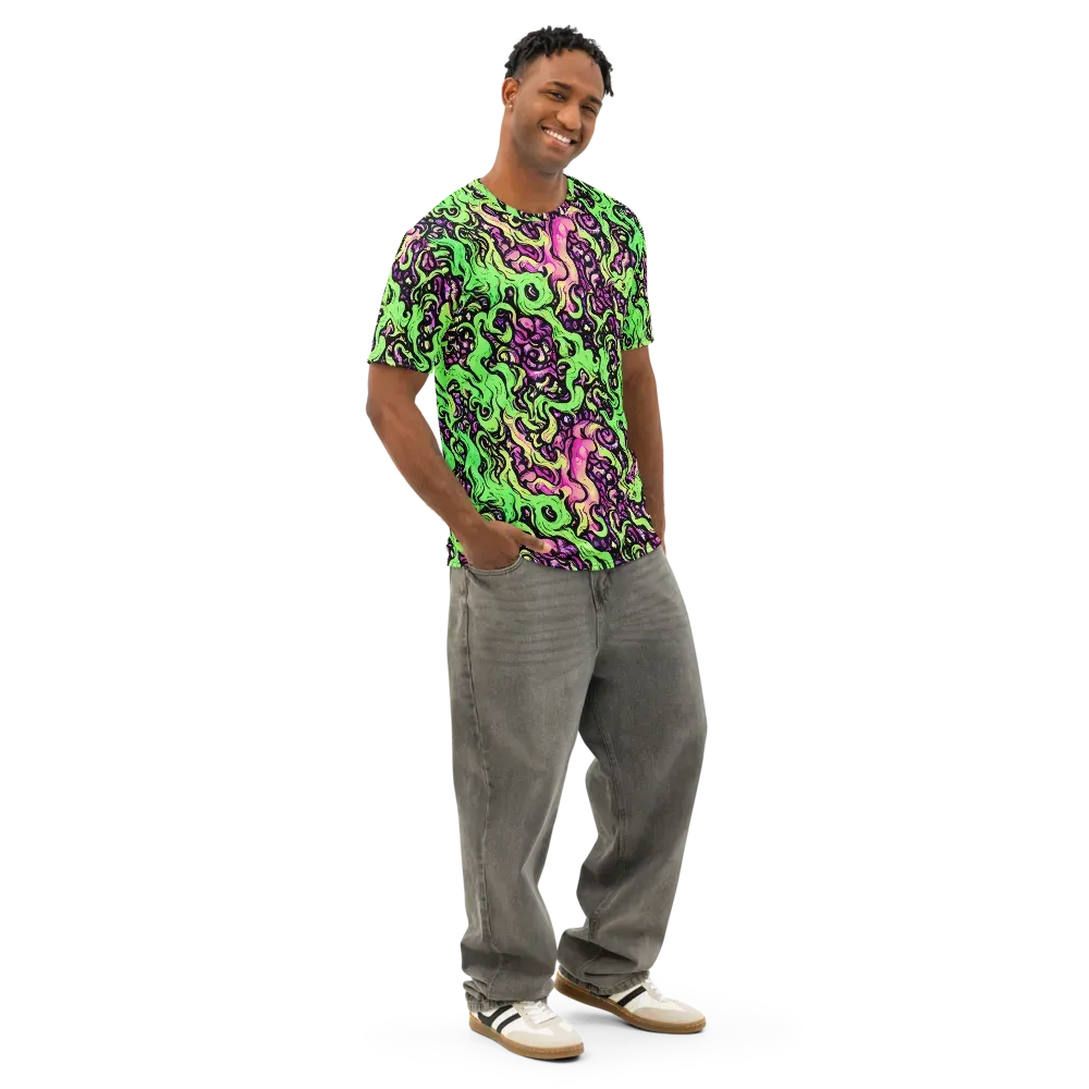 Acid Tangle on Men's Cotton Crew Neck T-Shirt — Right Front
