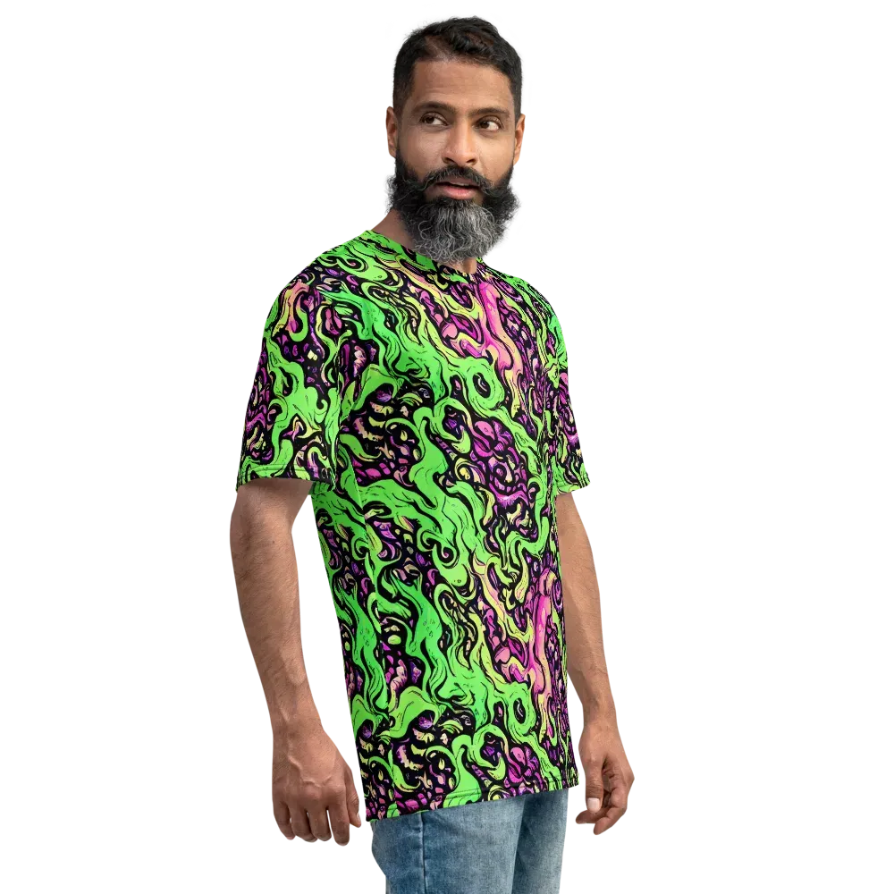 Acid Tangle on Men's Crew Neck T-Shirt — Right