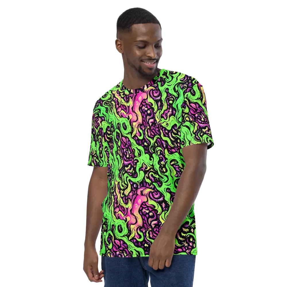 Acid Tangle on Men's Crew Neck T-Shirt — Left