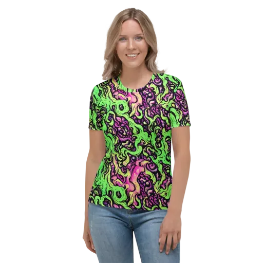 Acid Tangle on a Women's Crew Neck T-Shirt
