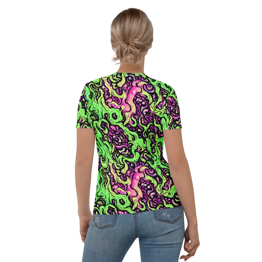 Acid Tangle on Women's Crew Neck T-Shirt — Back