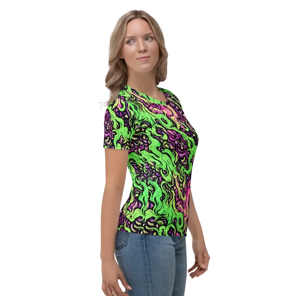 Acid Tangle on Women's Crew Neck T-Shirt — Right