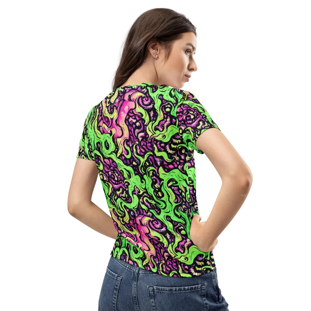 Acid Tangle on Women's Crew Neck T-Shirt — Back