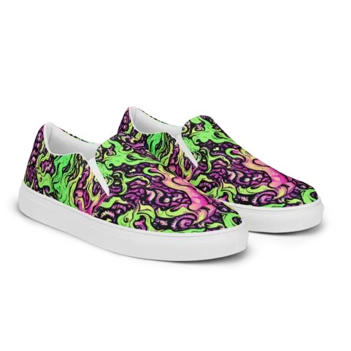 Acid Tangle on a Men's Slip-On Canvas Shoes