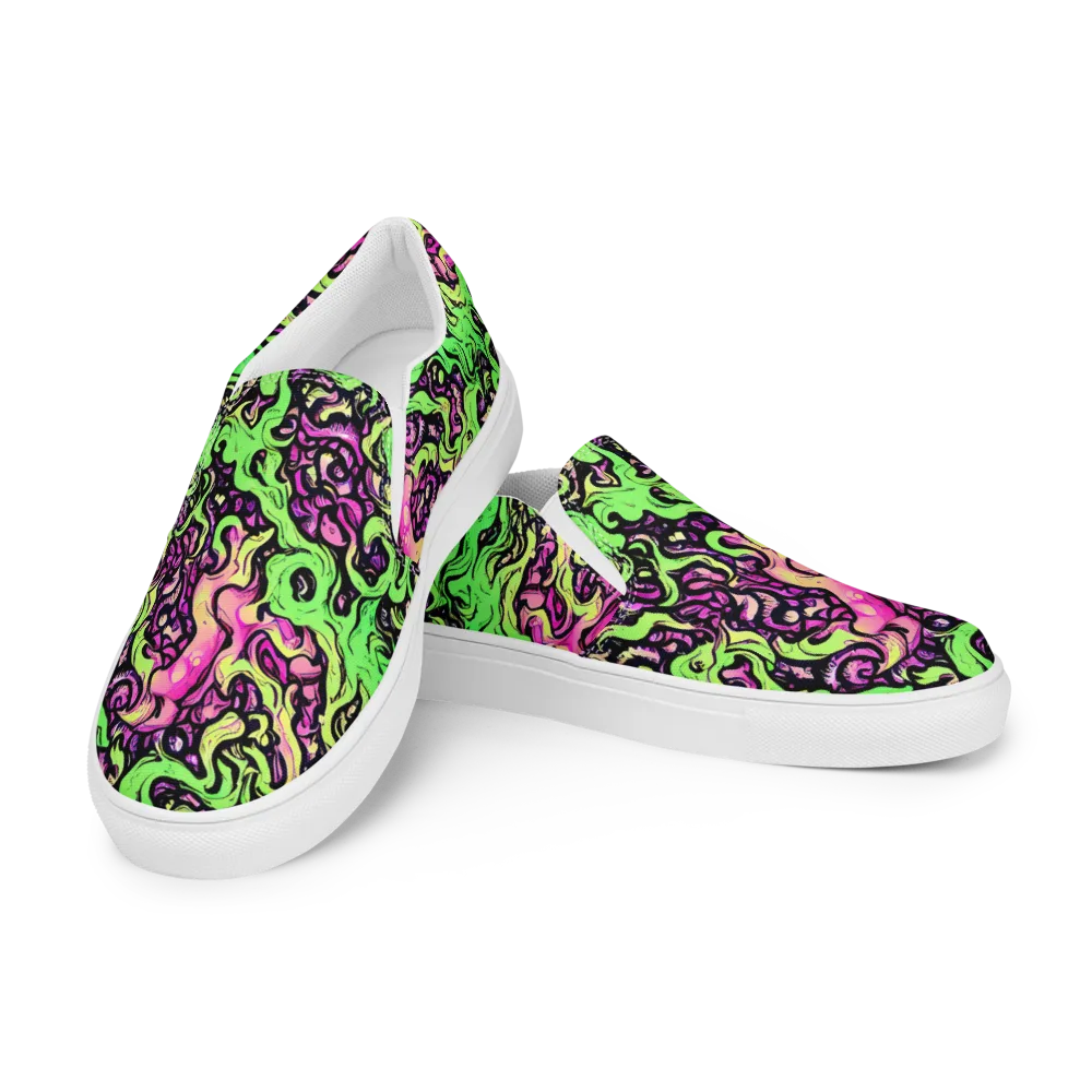 Acid Tangle on Men's Slip-On Canvas Shoes — Left Front