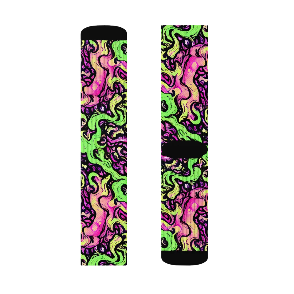 Acid Tangle on Socks — Left Sock