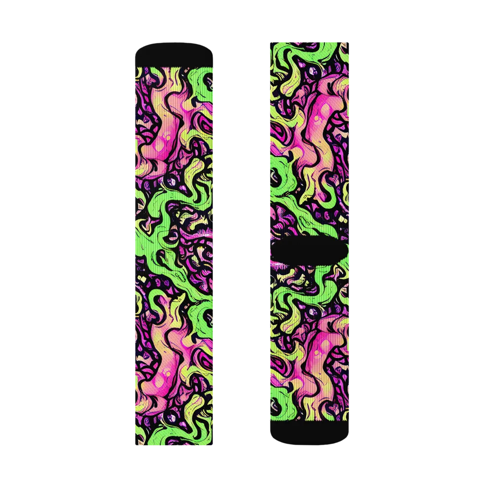 Acid Tangle on Socks — Right Sock
