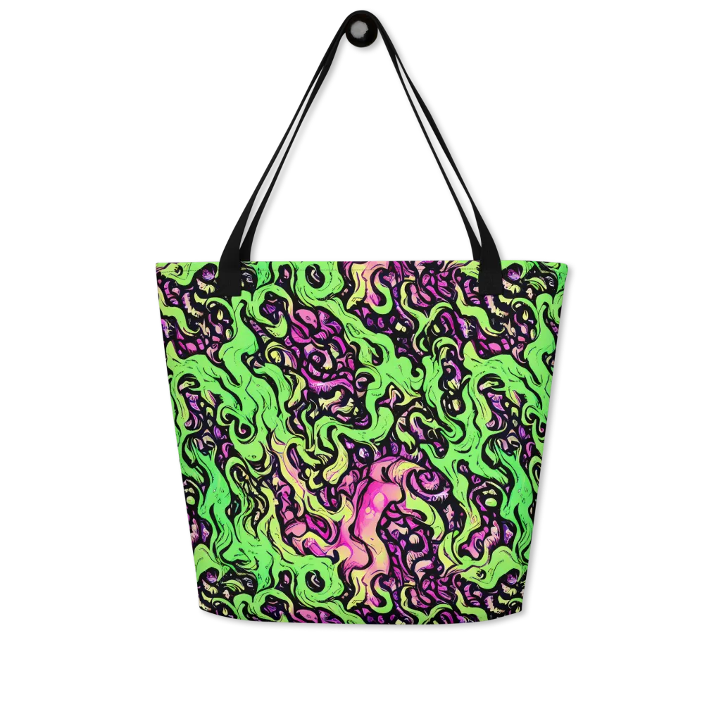 Acid Tangle on Large Tote Bag W/ Pocket — Front