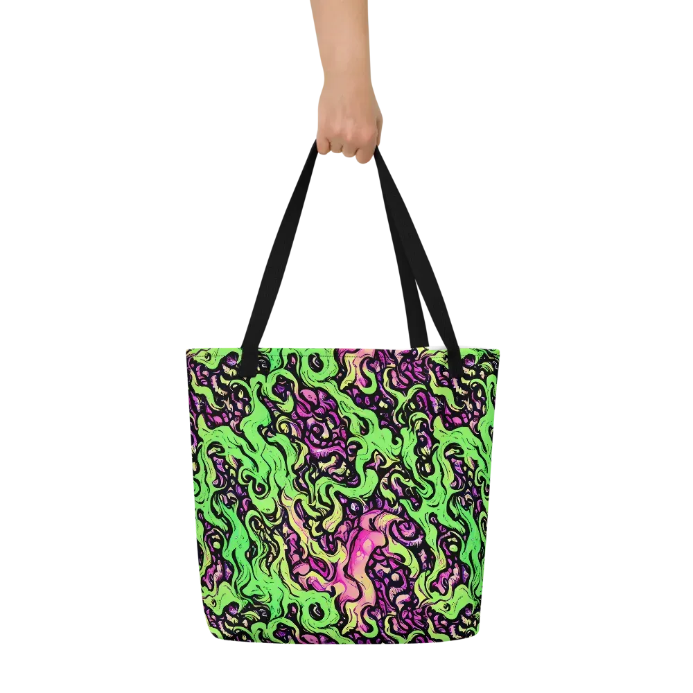 Acid Tangle on Large Tote Bag W/ Pocket — Front