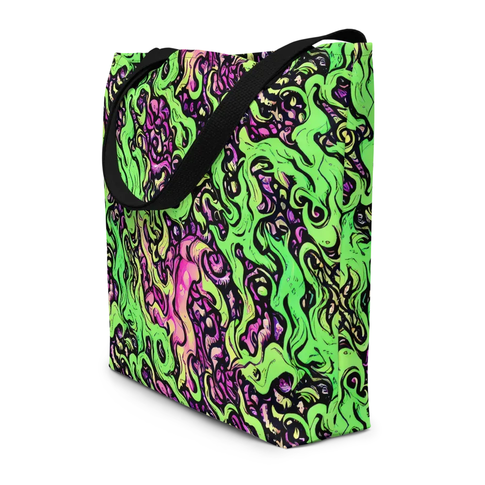 Acid Tangle on Large Tote Bag W/ Pocket — Front