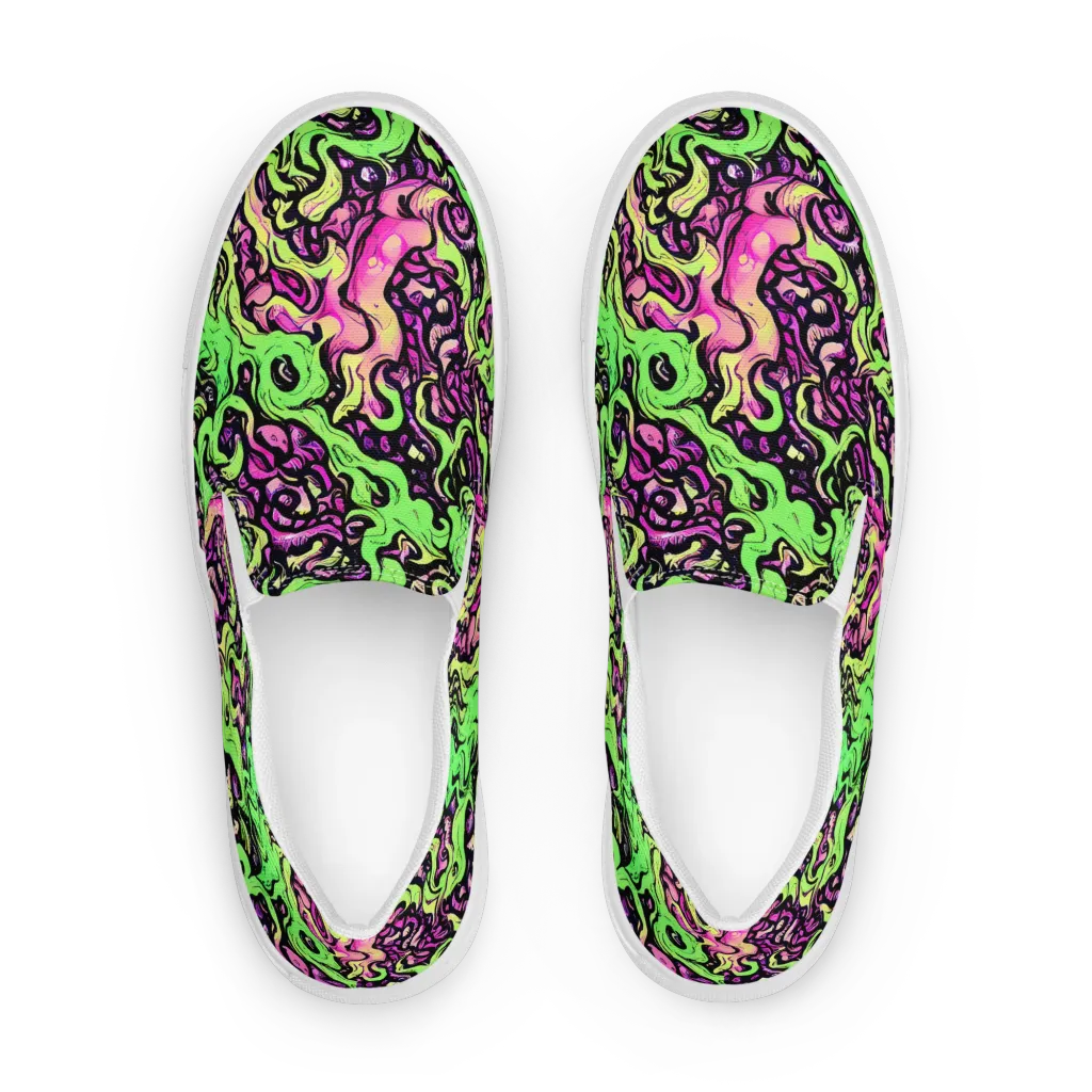 Acid Tangle on Women's Slip-On Canvas Shoes — Front