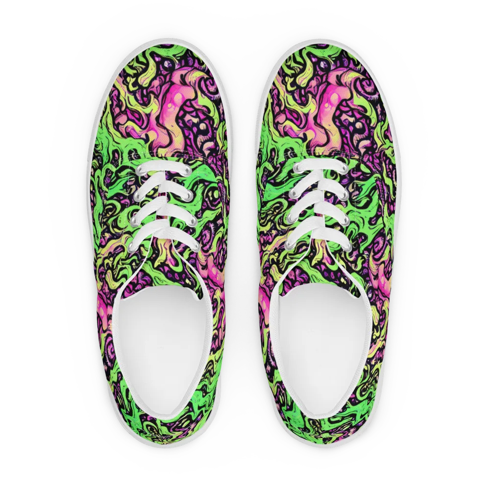 Acid Tangle on Men's Lace-Up Canvas Shoes — Front