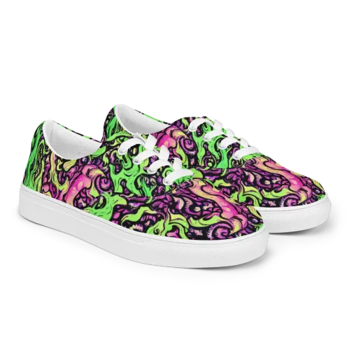 Acid Tangle on a Men's Lace-Up Canvas Shoes