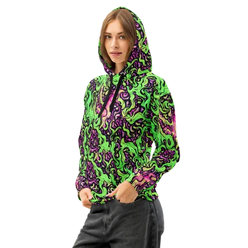 Acid Tangle on a Cotton Hoodie