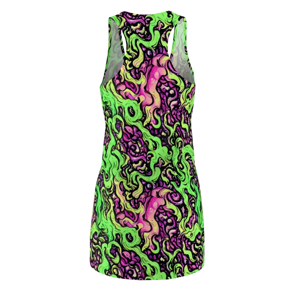 Acid Tangle on Racerback Dress — Back