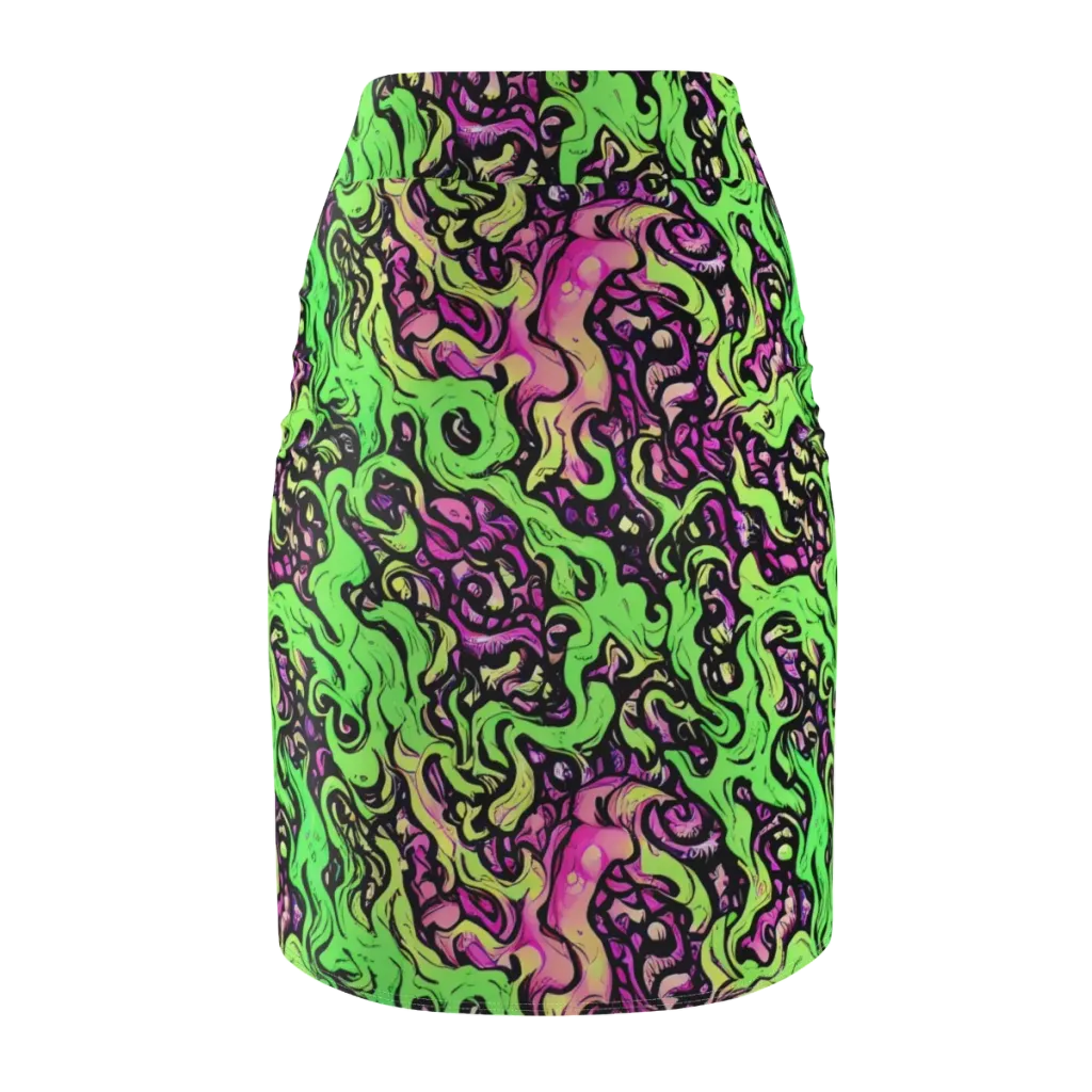 Acid Tangle on Pencil Skirt — Back