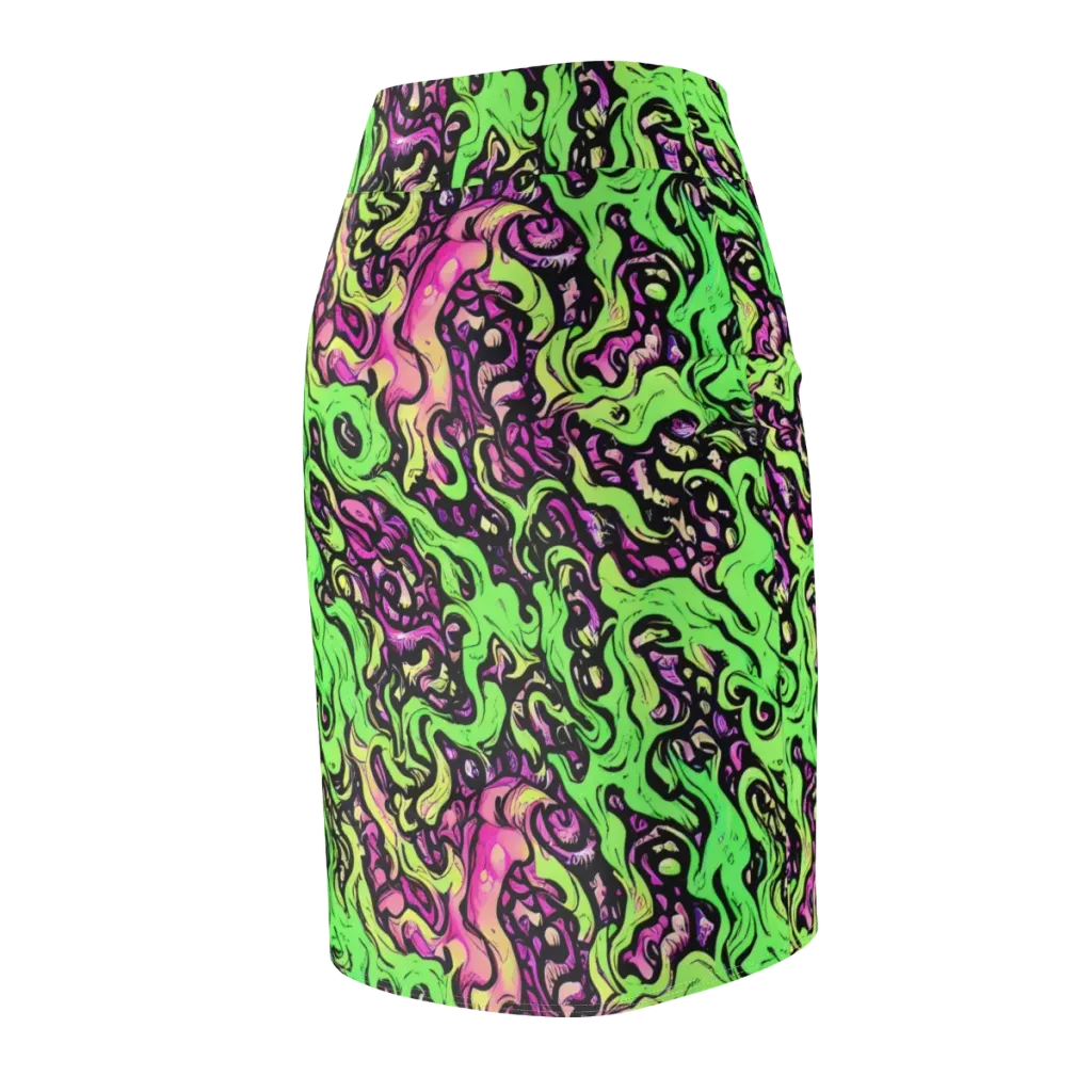 Acid Tangle on Pencil Skirt — Back Side