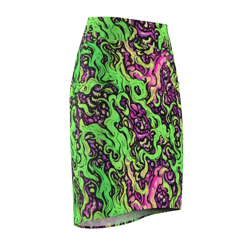 Acid Tangle on Pencil Skirt — Front Side