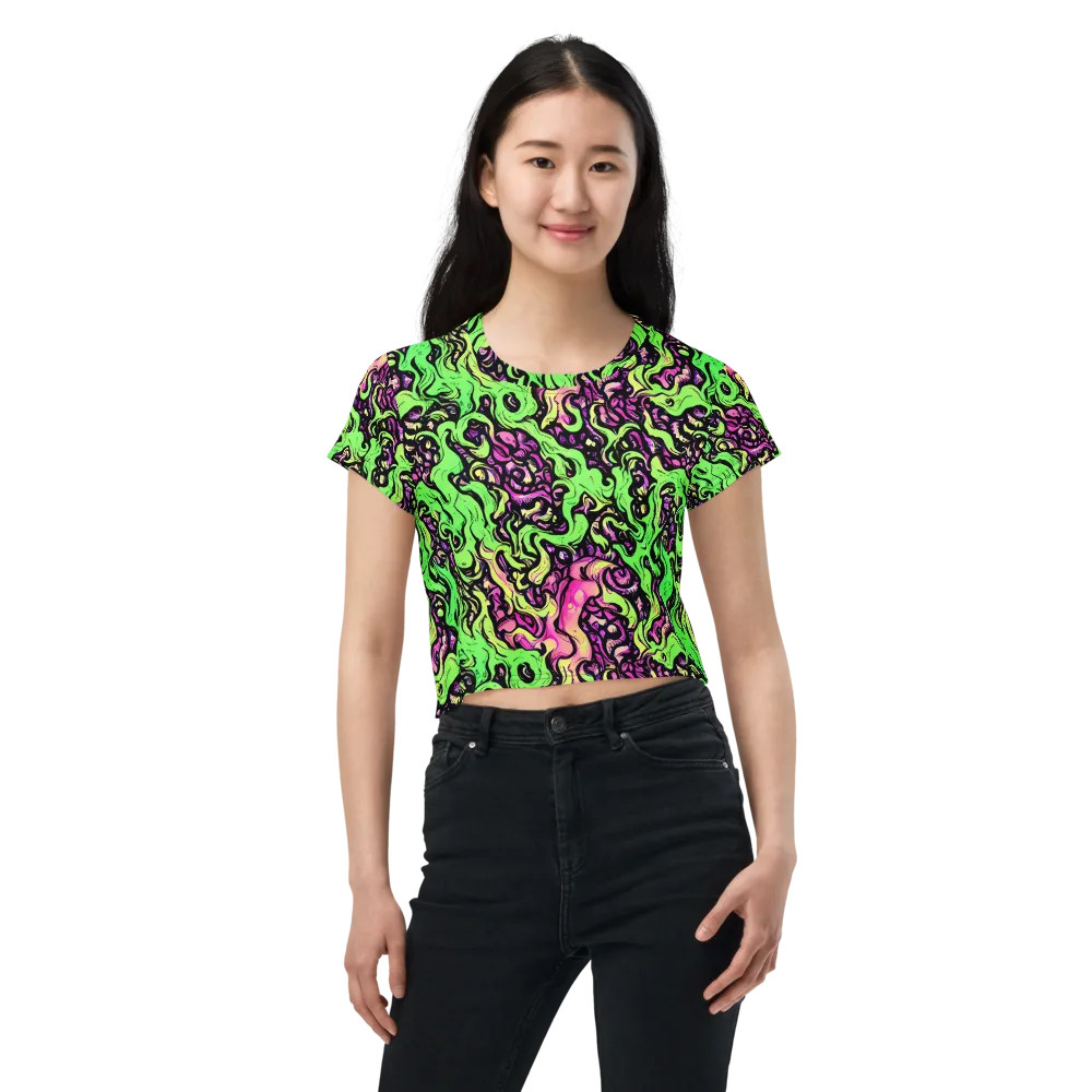 Acid Tangle on Crop Tee — Front