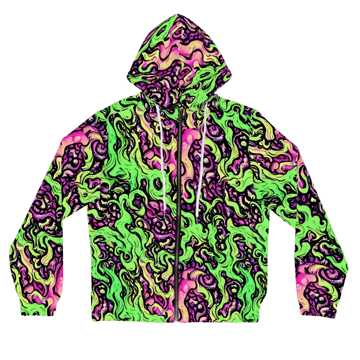 Acid Tangle on Women's Full-Zip Hoodie — Front