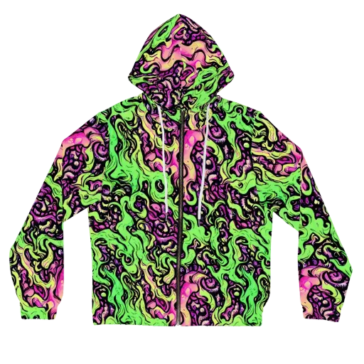 Acid Tangle on a Women's Full-Zip Hoodie