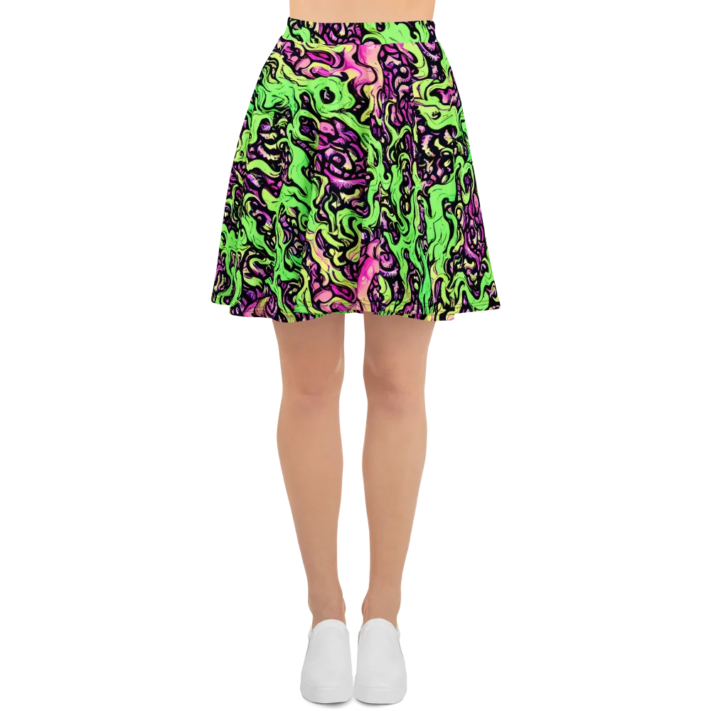 Acid Tangle on Skater Skirt — Front