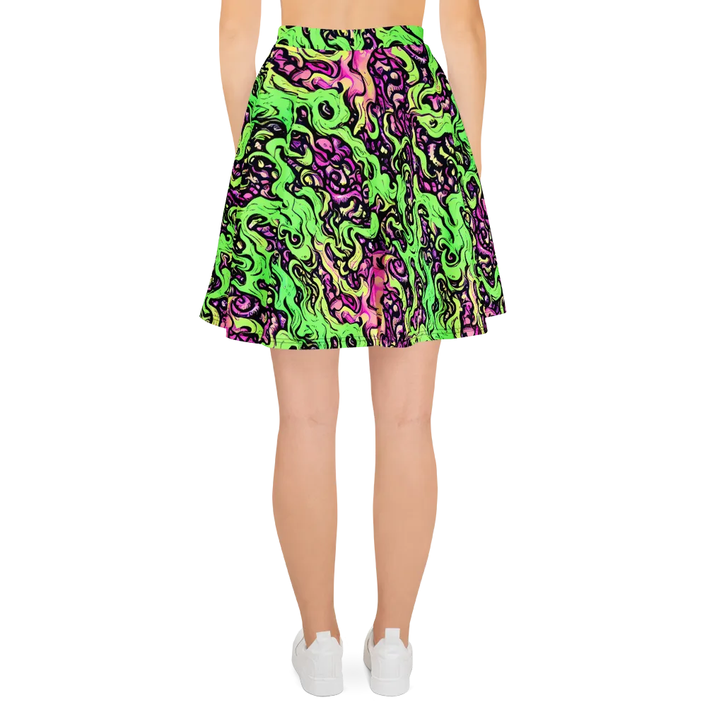 Acid Tangle on Skater Skirt — Back