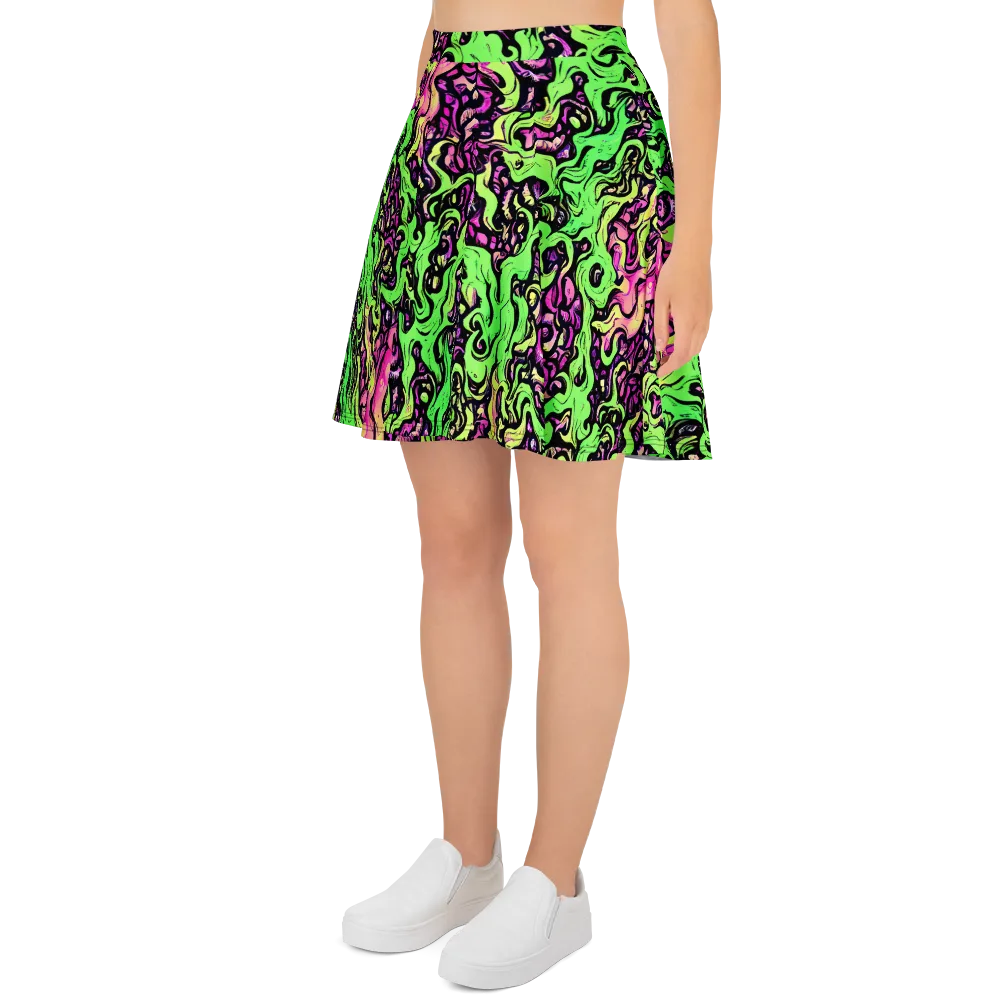 Acid Tangle on Skater Skirt — Left