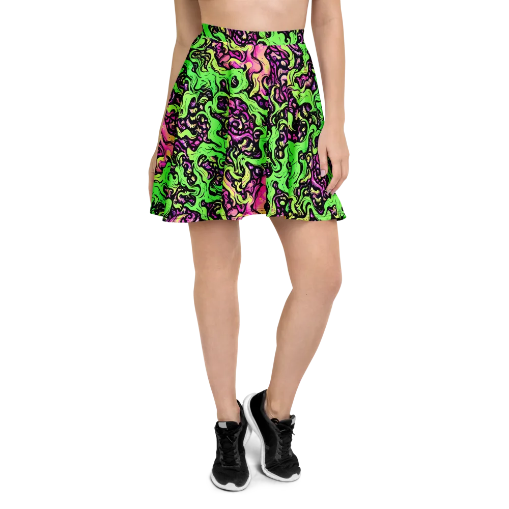 Acid Tangle on Skater Skirt — Front