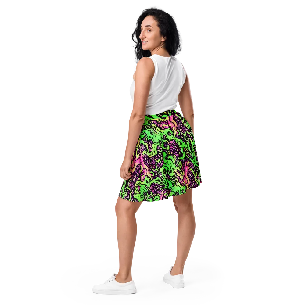 Acid Tangle on Skater Skirt — Back