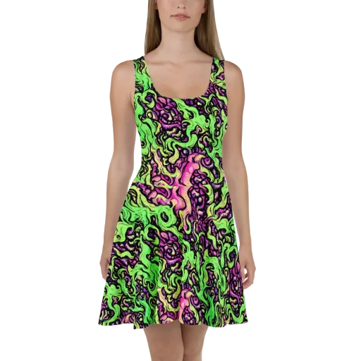 Acid Tangle on a Skater Dress