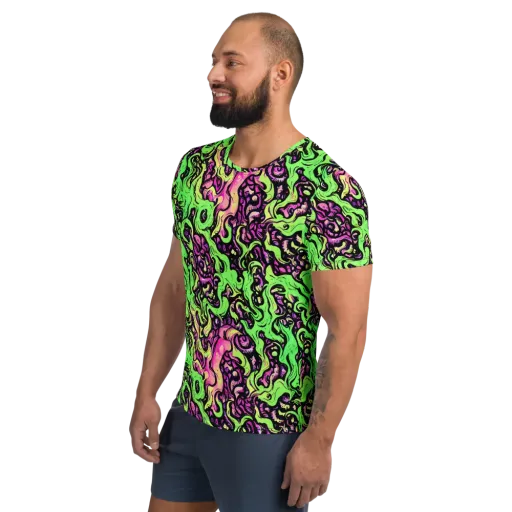 Acid Tangle on a Men's Athletic T-Shirt