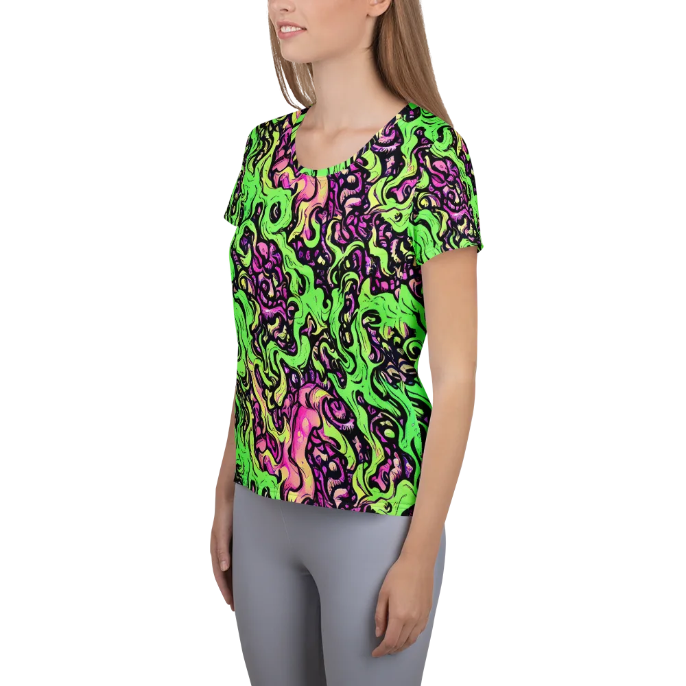 Acid Tangle on Women's Athletic T-Shirt — Left
