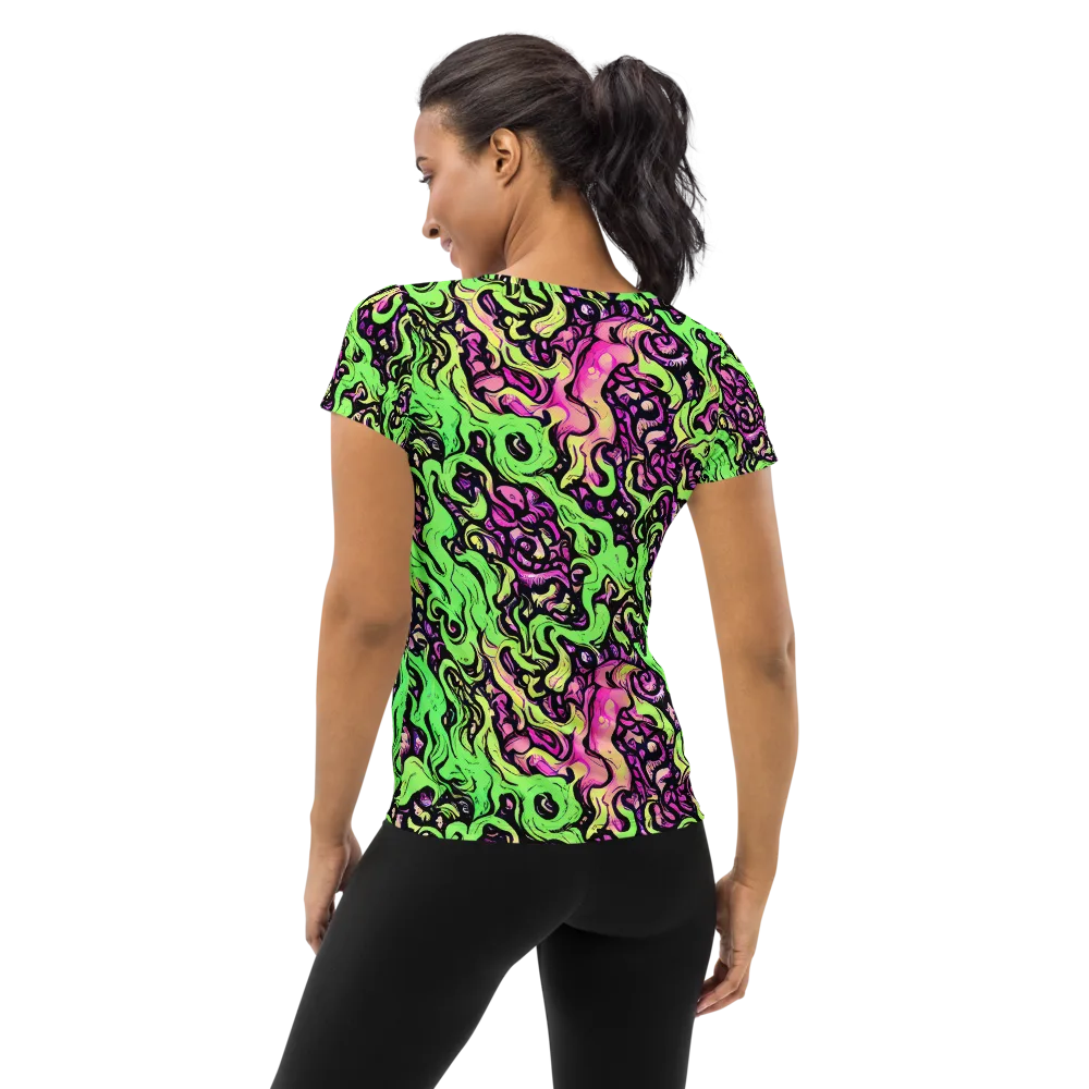 Acid Tangle on Women's Athletic T-Shirt — Back