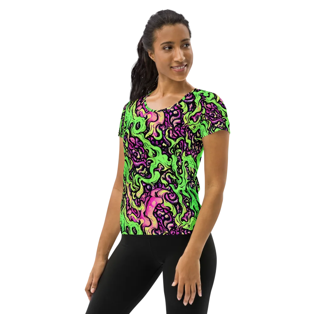 Acid Tangle on Women's Athletic T-Shirt — Left