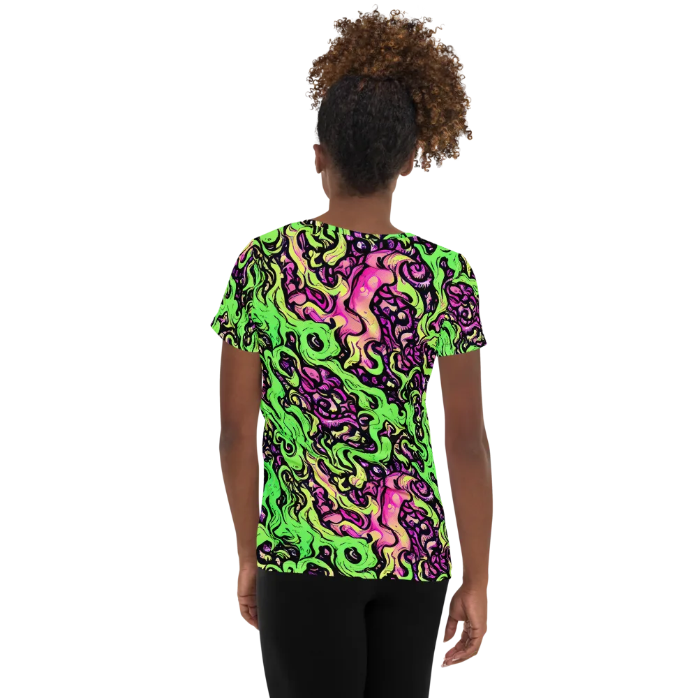 Acid Tangle on Women's Athletic T-Shirt — Back