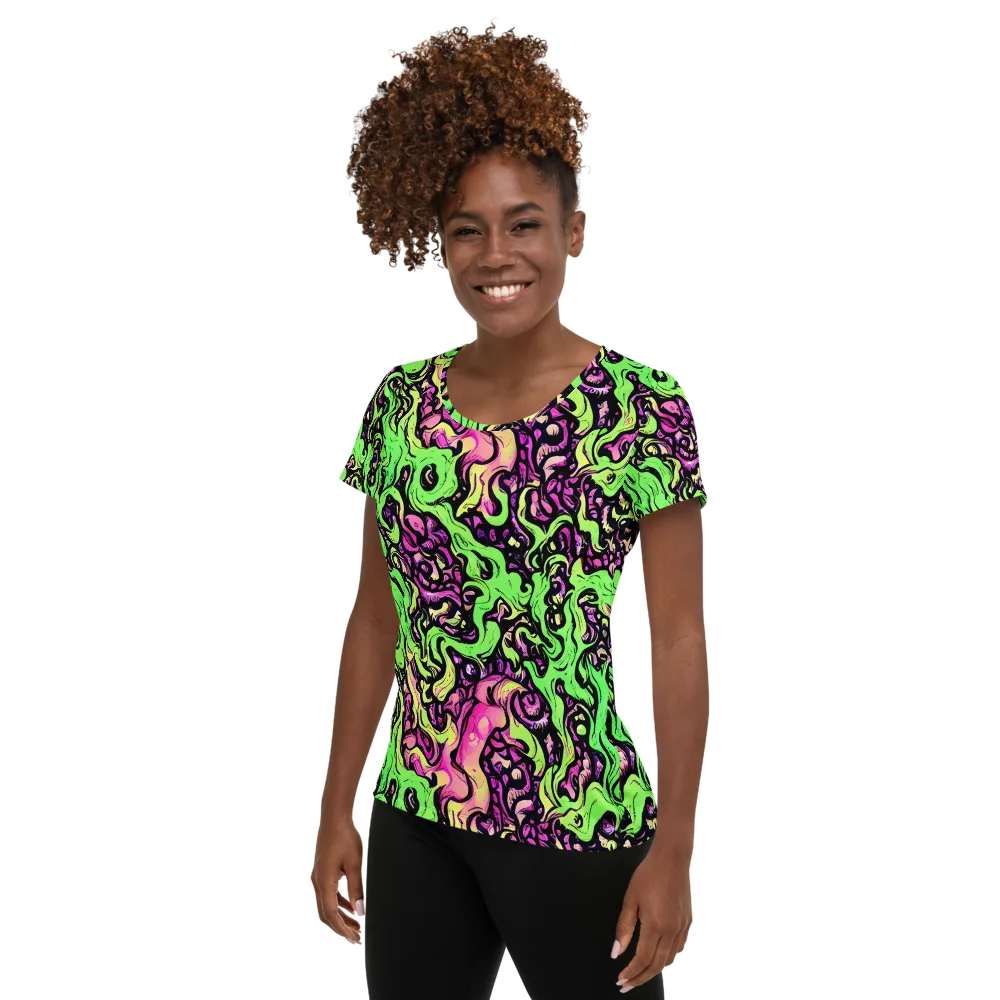 Acid Tangle on Women's Athletic T-Shirt — Left