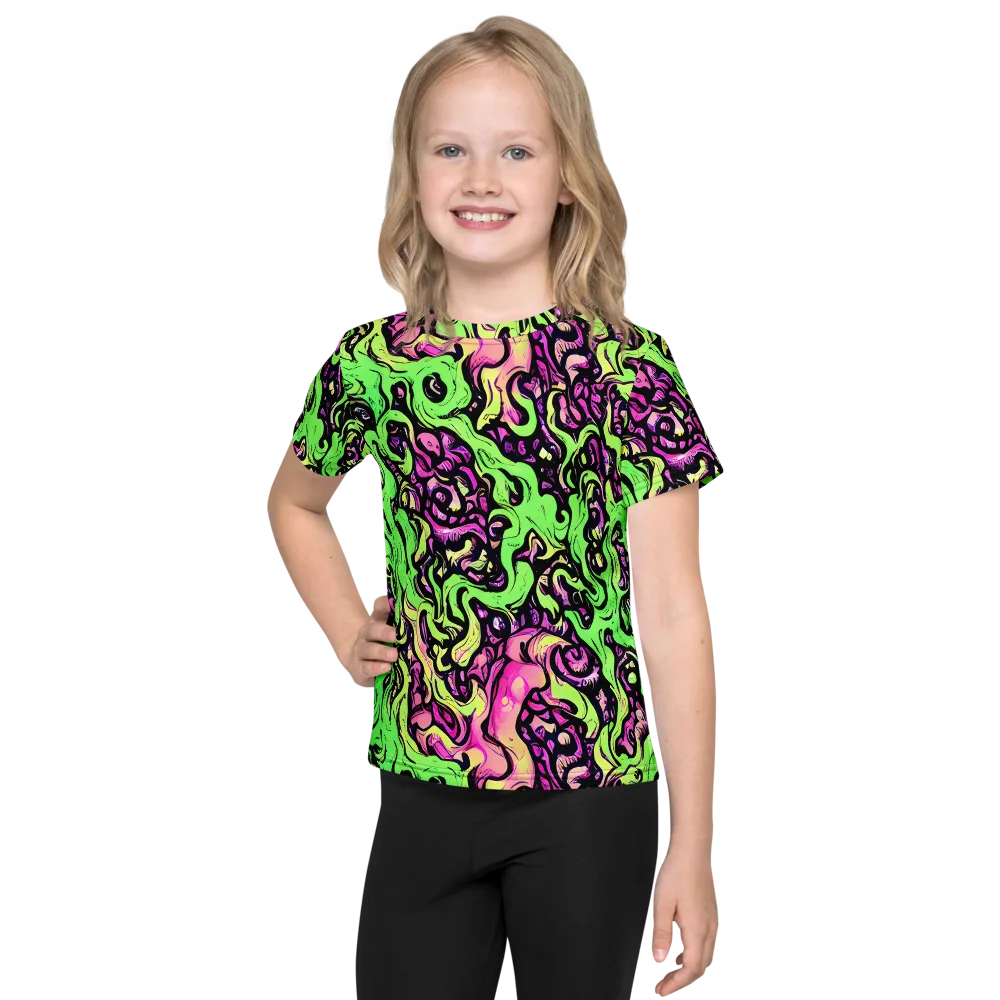 Acid Tangle on Kids Crew Neck T-Shirt — Front