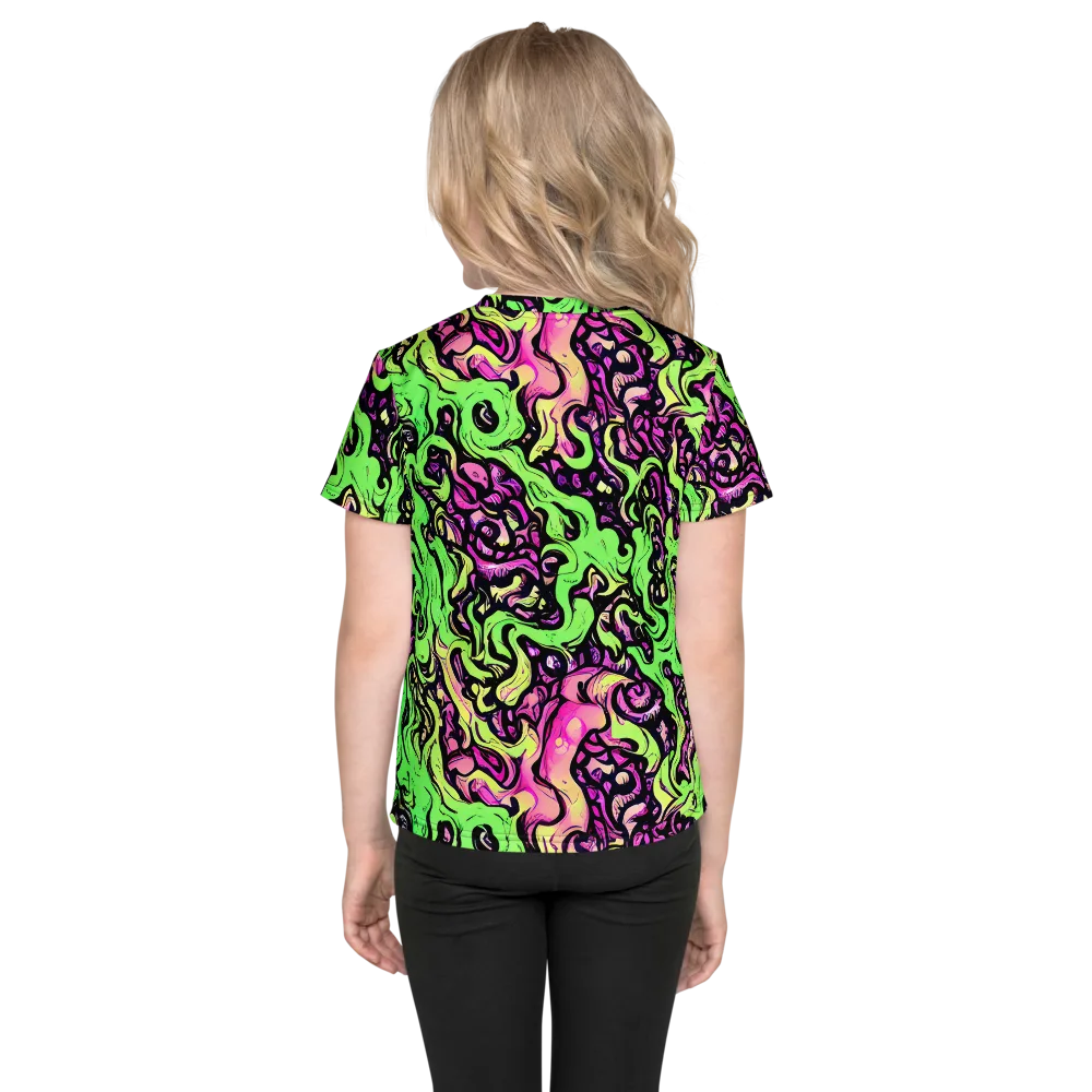 Acid Tangle on Kids Crew Neck T-Shirt — Back