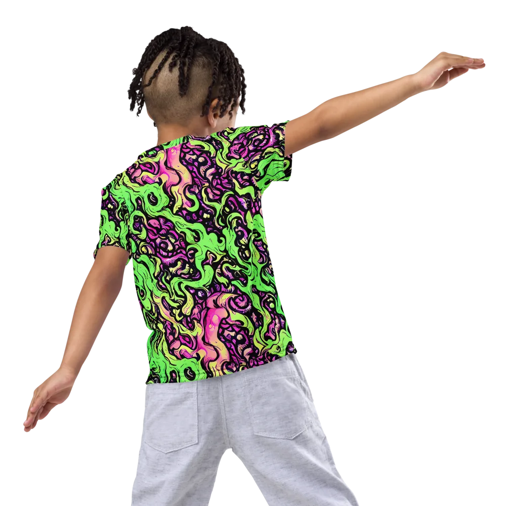 Acid Tangle on Kids Crew Neck T-Shirt — Back