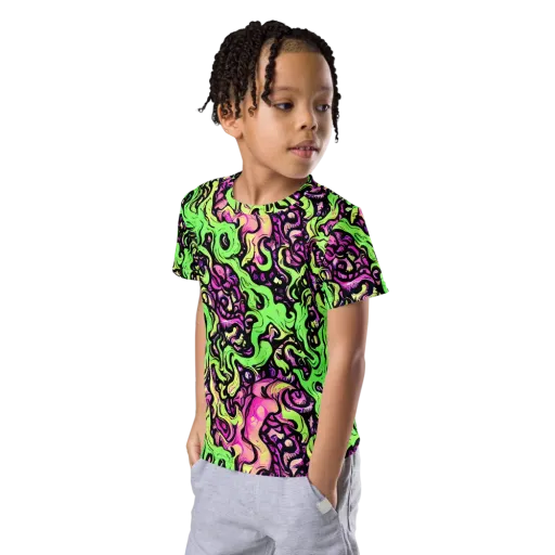 Acid Tangle on a Kids Crew Neck T-Shirt