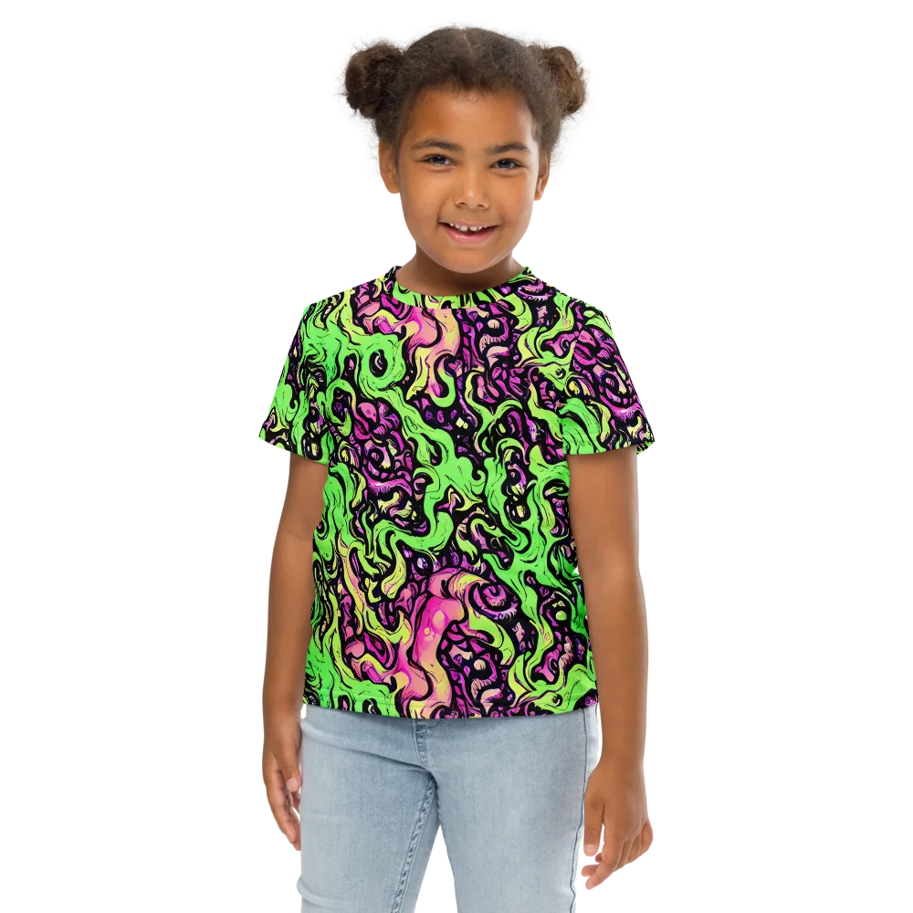 Acid Tangle on Kids Crew Neck T-Shirt — Front