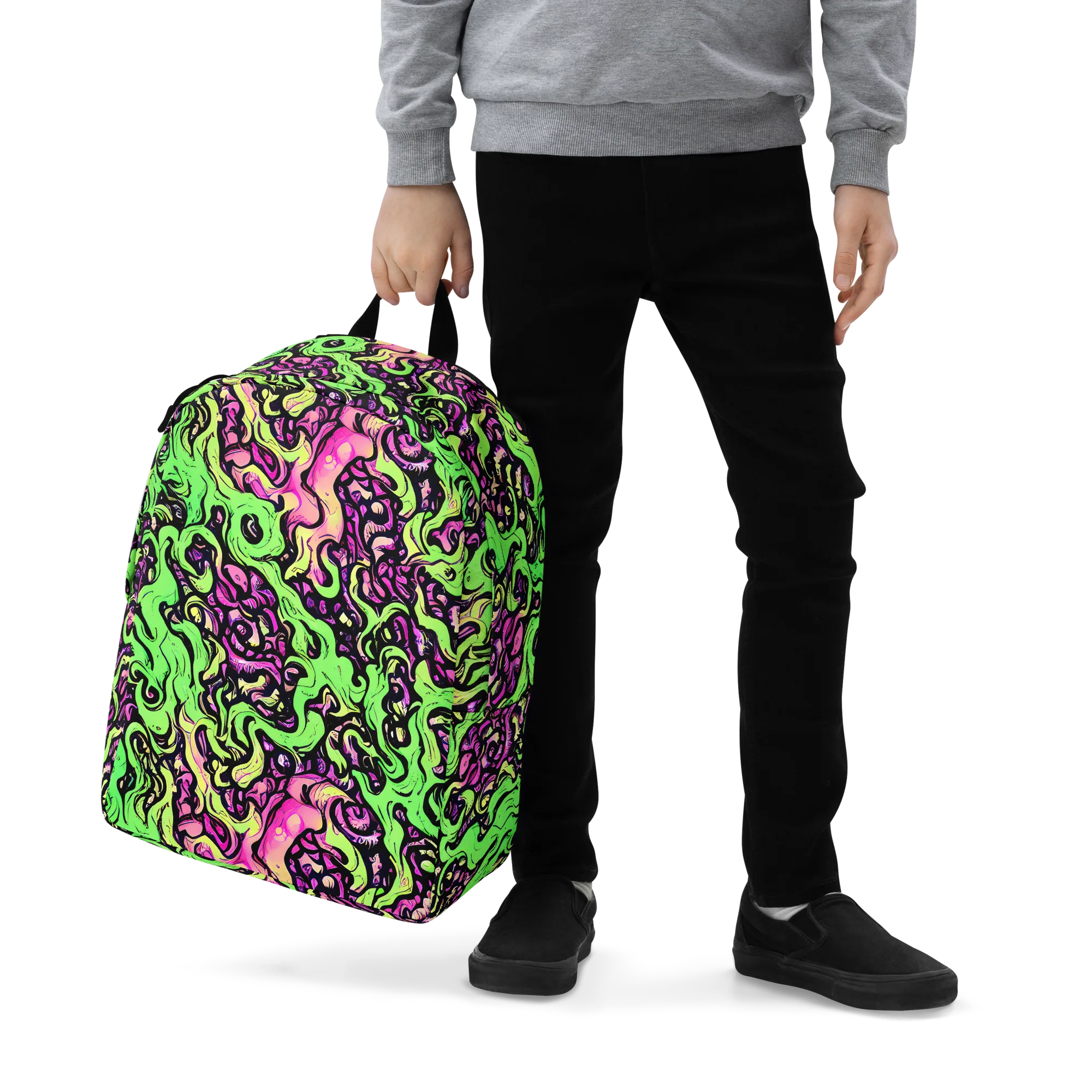 Acid Tangle on Minimalist Backpack — Zoomed-in