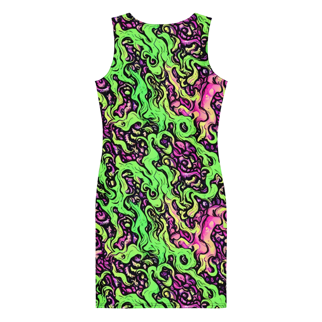 Acid Tangle on Bodycon Dress — Back