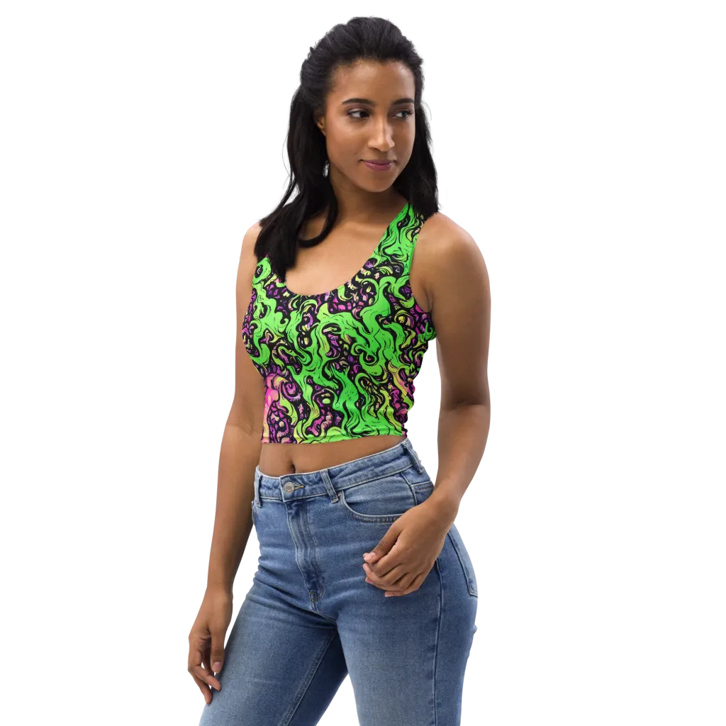 Acid Tangle on Crop Top — Left Front
