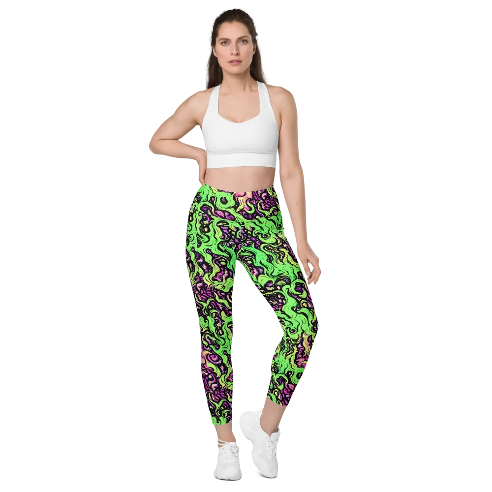 Acid Tangle on Leggings with Pockets — Front