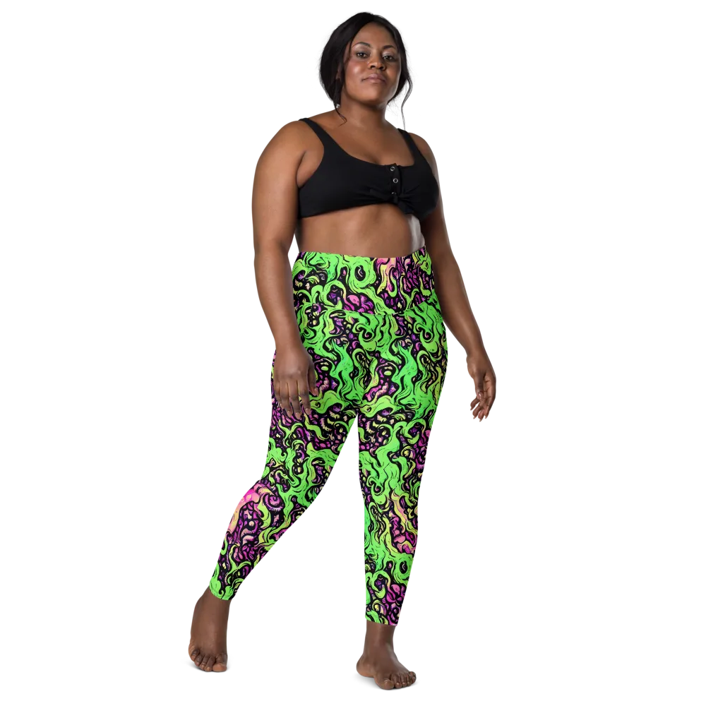 Acid Tangle on Leggings with Pockets — Front